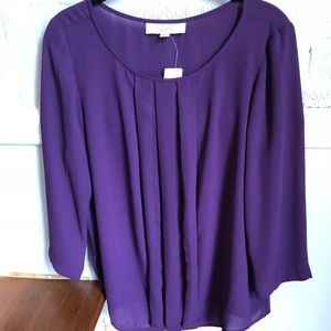NWT! Ann Taylor Loft plum women’s blouse. Medium